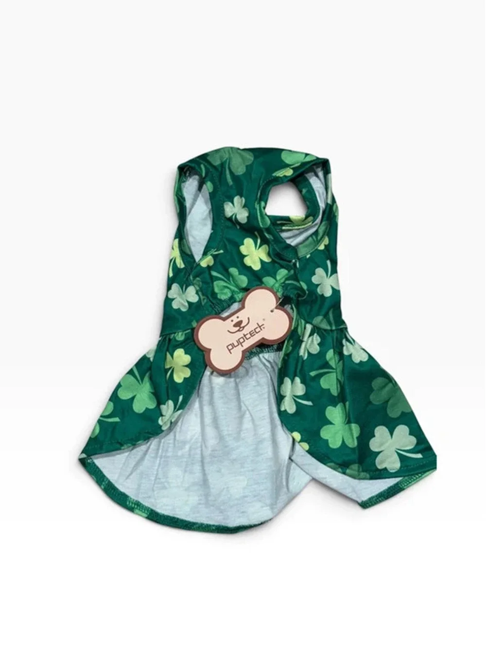 St. Patrick’s Day Shamrock Dog Dress Green Bow Size Small NWT